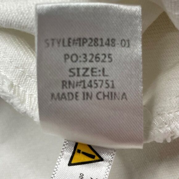 Peach Love California Star Embroidered White Flare Bell Bottom Jeans Size Large - Picture 6 of 11